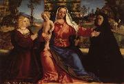 Palma Vecchio Madonna and Child with Commissioners USA oil painting reproduction